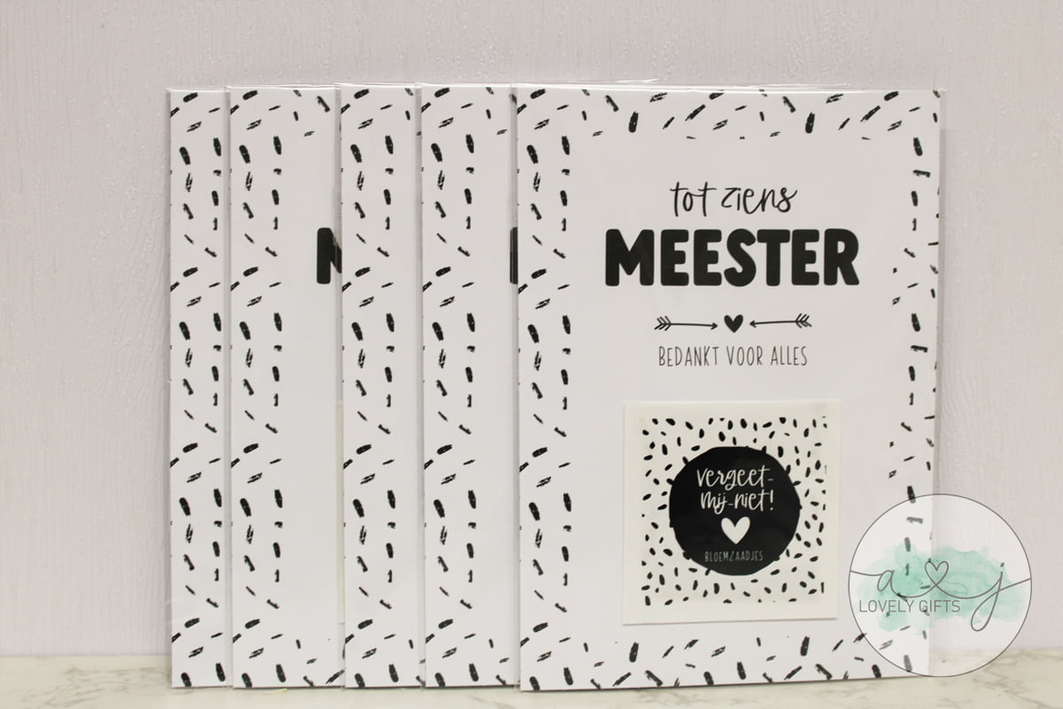 kaart voor meester 'tot ziens' 2